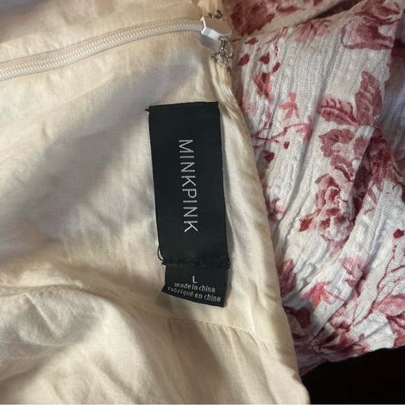 MINKPINK Cream and Red Floral Dress - Picture 4 of 4
